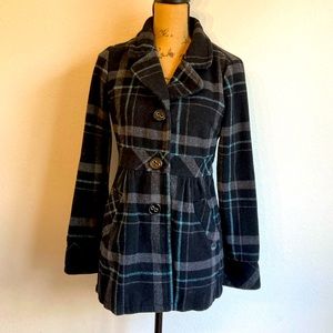 Aeropostale plaid pea coat